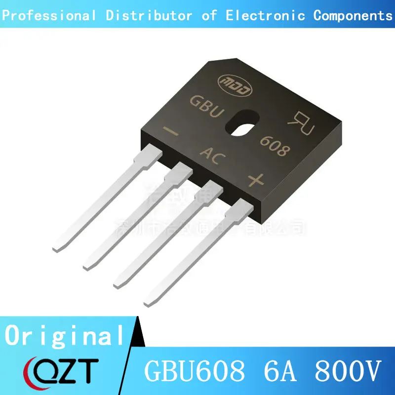 10pcs/lot GBU608 Rectifier Bridge 6A 800V Flat Bridge Bridge Stack 608 DIP-4 chip New spot
10pcs/lot GBU608 Rectifier Bridge 6A 800V Flat Bridge Bridge Stack 608 DIP-4 chip New spot