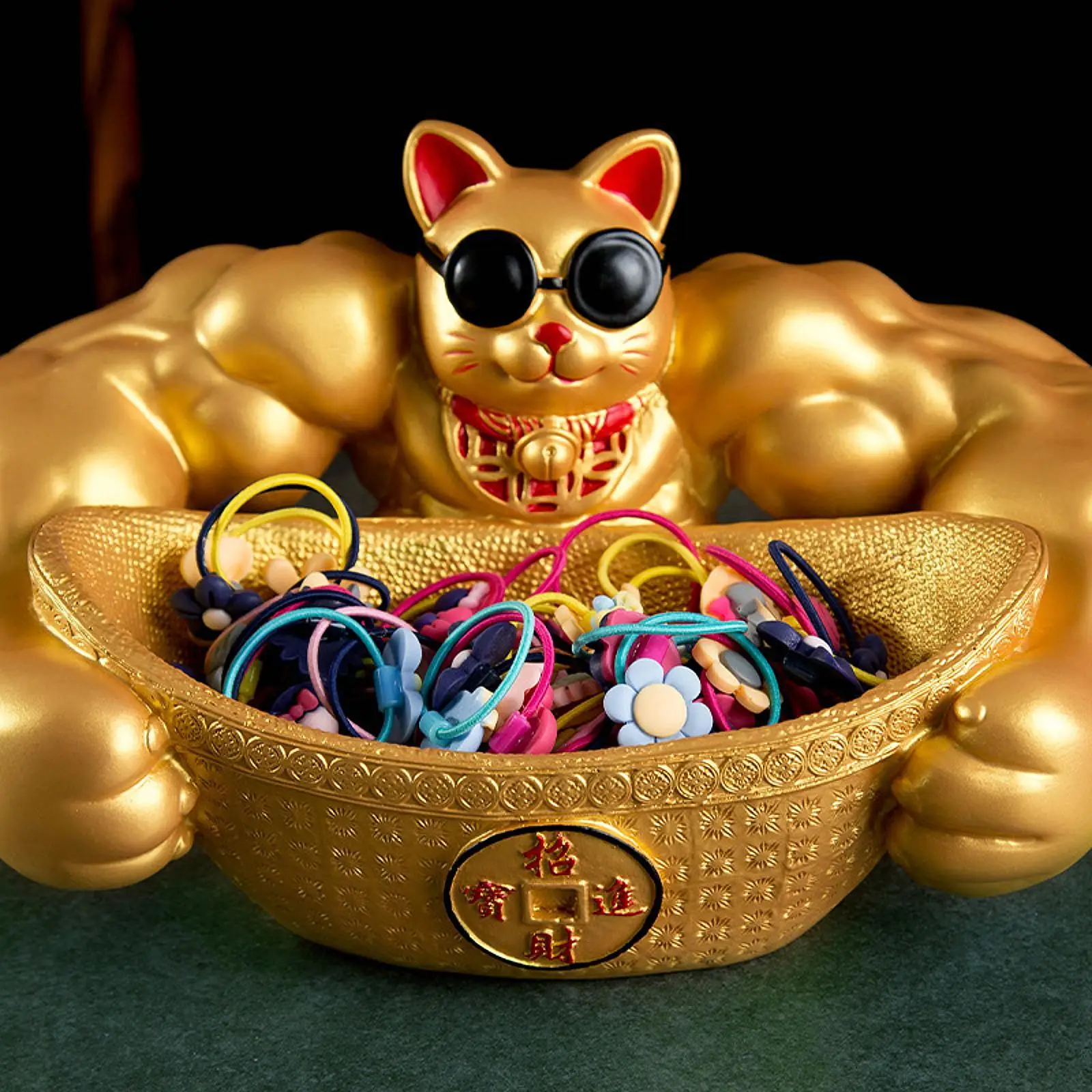 Ящик для хранения Lucky Cat, статуя животного фэн-шуй, ремесленная фигурка кошки с мышцами рук для
Ящик для хранения Lucky Cat, статуя животного фэн-шуй, ремесленная фигурка кошки с мышцами рук для