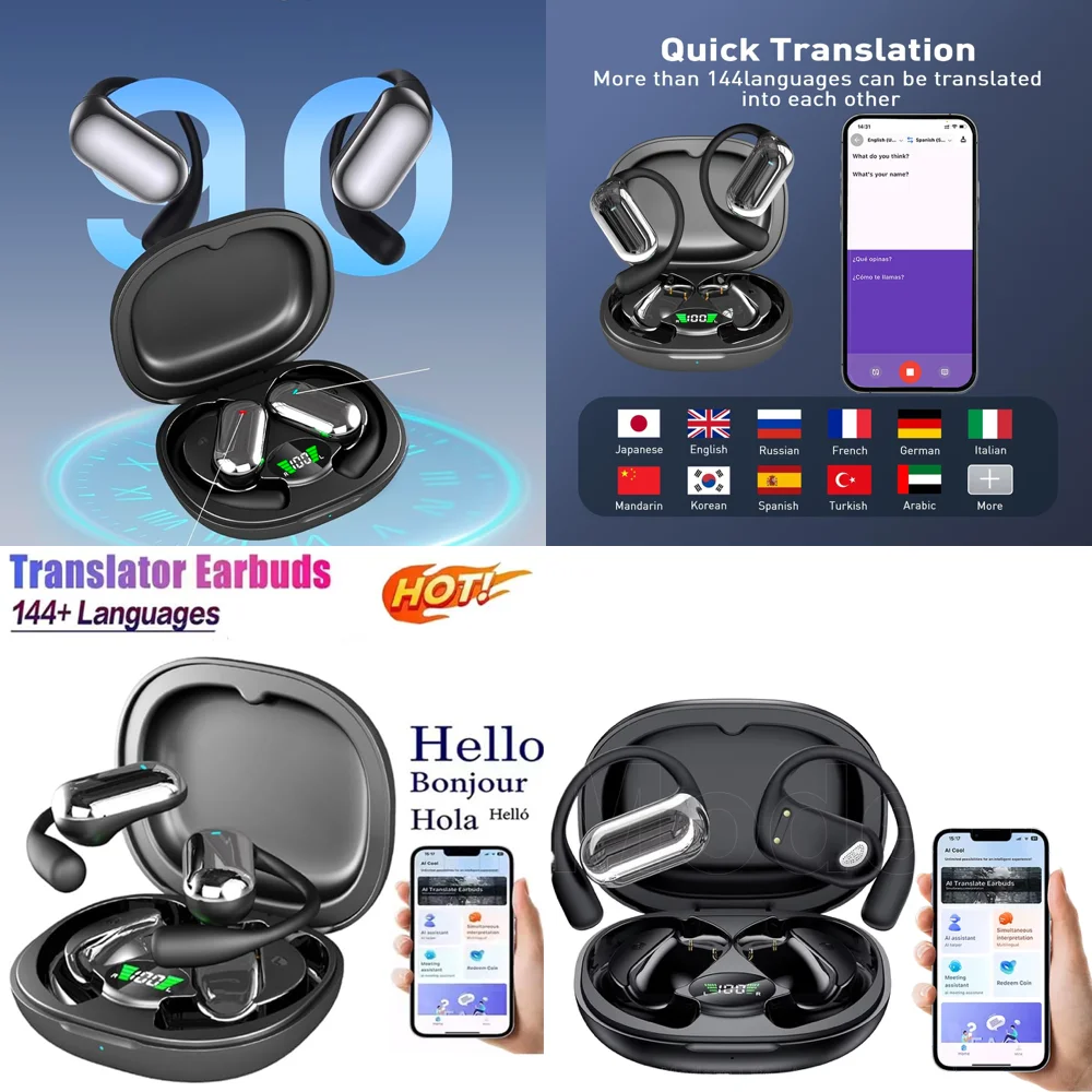 BT 5.4 Ear Phone Wireless with 144 Translation Languages Clear Calls Earbuds with LED Display for Travel Business Trending
BT 5.4 Ear Phone Wireless with 144 Translation Languages Clear Calls Earbuds with LED Display for Travel Business Trending