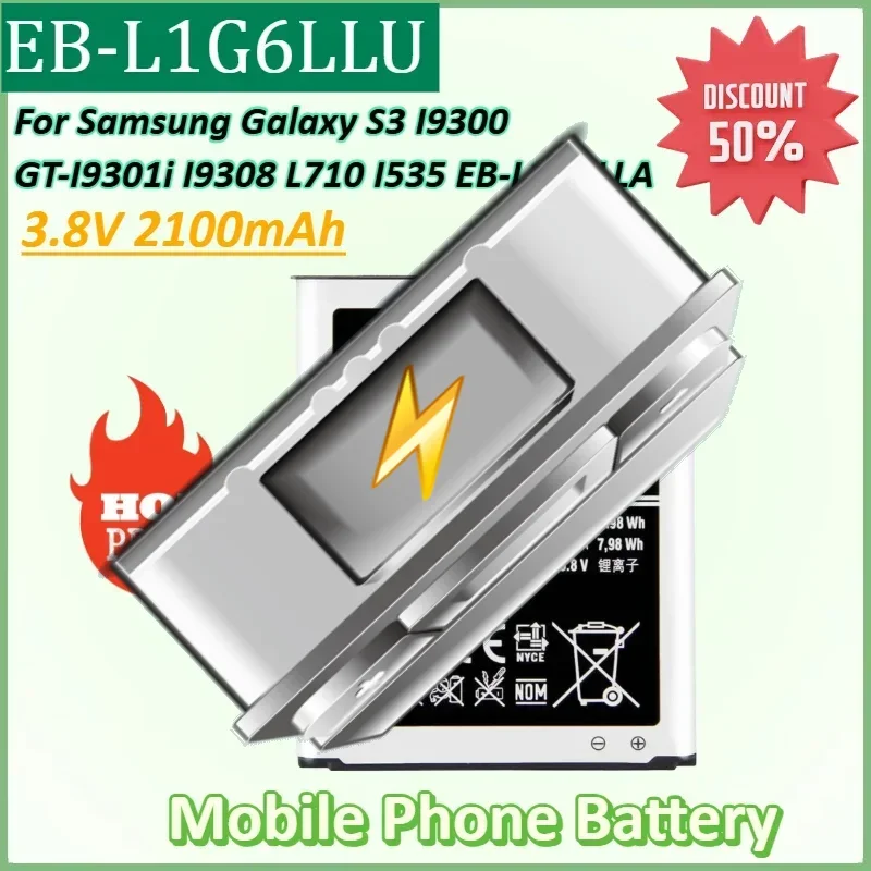 EB-L1G6LLU 2100mAh Mobile Phone Battery for Samsung Galaxy S3 I9300 GT-I9301i I9308 L710 I535 EB-L1G6LLA SHW-M440S SHV-E210S
EB-L1G6LLU 2100mAh Mobile Phone Battery for Samsung Galaxy S3 I9300 GT-I9301i I9308 L710 I535 EB-L1G6LLA SHW-M440S SHV-E210S