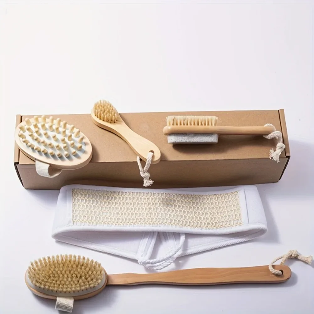 Natural Bristle Brush Set 5 Pcs Wooden Body Massager Dry Wet Skin Care Bath Exfoliator SPA Home Kit for Women Men
Natural Bristle Brush Set 5 Pcs Wooden Body Massager Dry Wet Skin Care Bath Exfoliator SPA Home Kit for Women Men