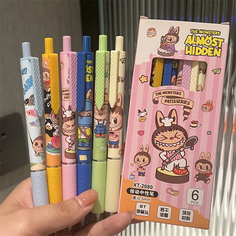 6pcs Labubu Push Action Neutral Pen Black Quick Dry Brush Pen High Value St Head Girl Heart Cartoon Black Pen Girl Gift
6pcs Labubu Push Action Neutral Pen Black Quick Dry Brush Pen High Value St Head Girl Heart Cartoon Black Pen Girl Gift