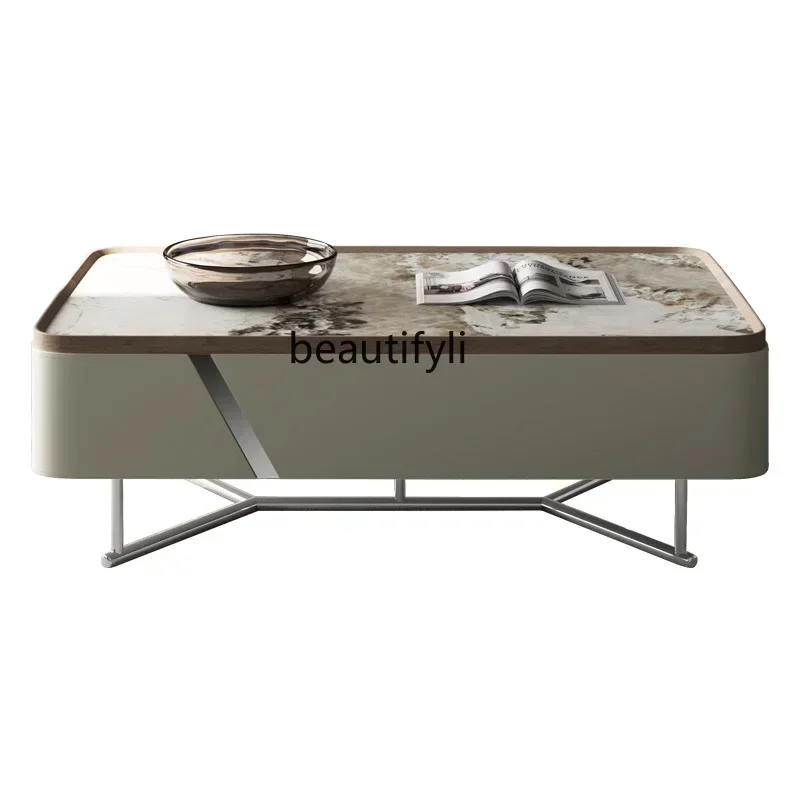 Creative coffee table light luxury modern rock slab coffee table movable living room coffee table
Creative coffee table light luxury modern rock slab coffee table movable living room coffee table