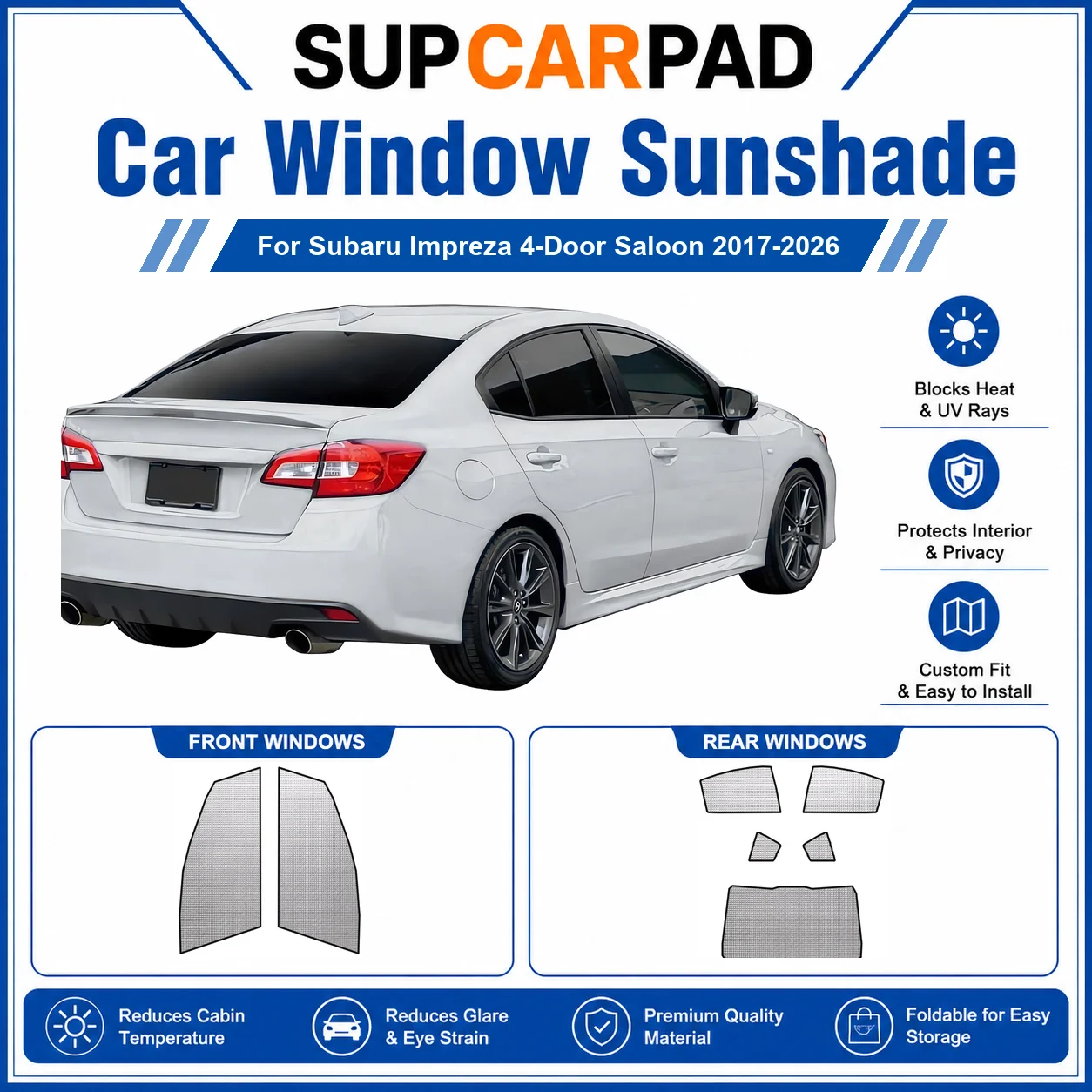 For Subaru - Subaru Impreza 4-Door Saloon 2017-2026 Full Set Car Window Sunshades UV Block Privacy Heat Insulated Foldable Car C
For Subaru - Subaru Impreza 4-Door Saloon 2017-2026 Full Set Car Window Sunshades UV Block Privacy Heat Insulated Foldable Car C