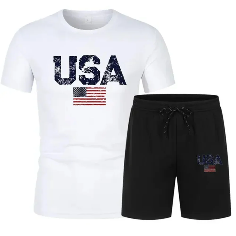 ventilate Fashion Men's summer casual printed short sleeve sportswear set Breathable T-shirt + shorts fitness wear two-piece
ventilate Fashion Men's summer casual printed short sleeve sportswear set Breathable T-shirt + shorts fitness wear two-piece