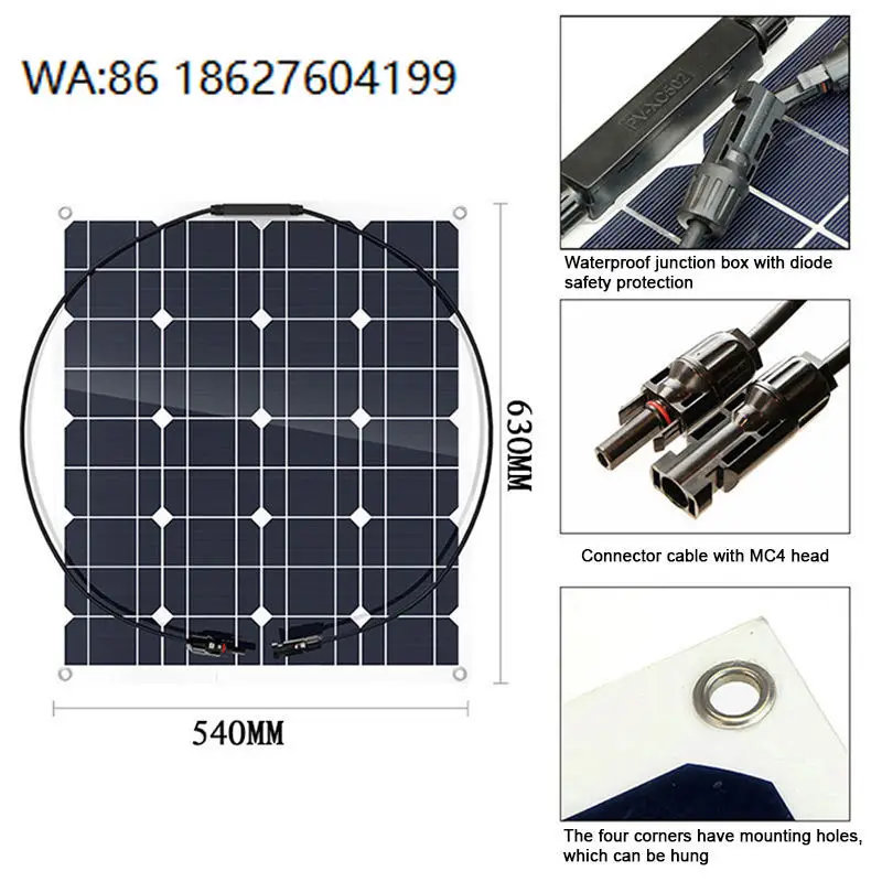 50W-150W Monocrystalline Flexible Solar Panel, Photovoltaic Cell Charger Car Off Grid System
50W-150W Monocrystalline Flexible Solar Panel, Photovoltaic Cell Charger Car Off Grid System