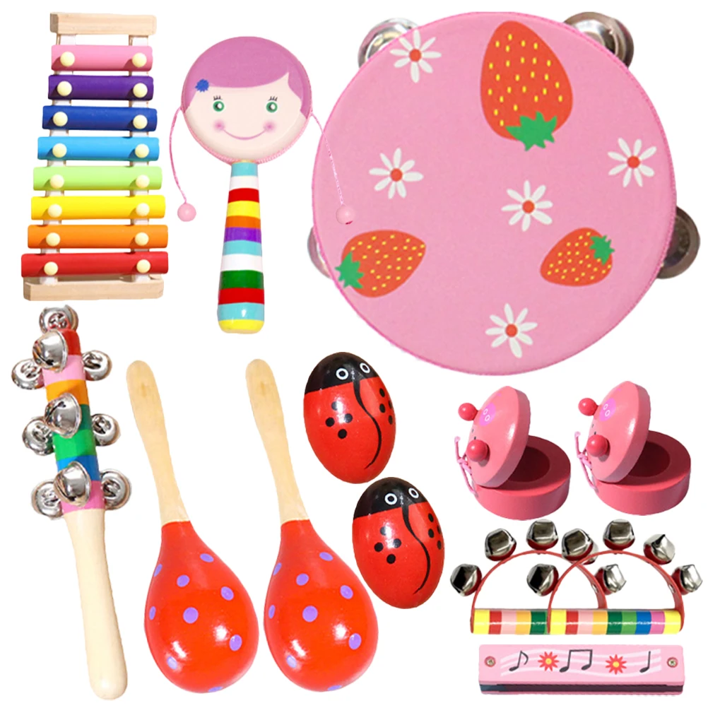 Children's Musical Instrument Set Wood Metal Kids Toys Toddler Percussion Baby Instruments Preschool Educational Tool Safe
Children's Musical Instrument Set Wood Metal Kids Toys Toddler Percussion Baby Instruments Preschool Educational Tool Safe