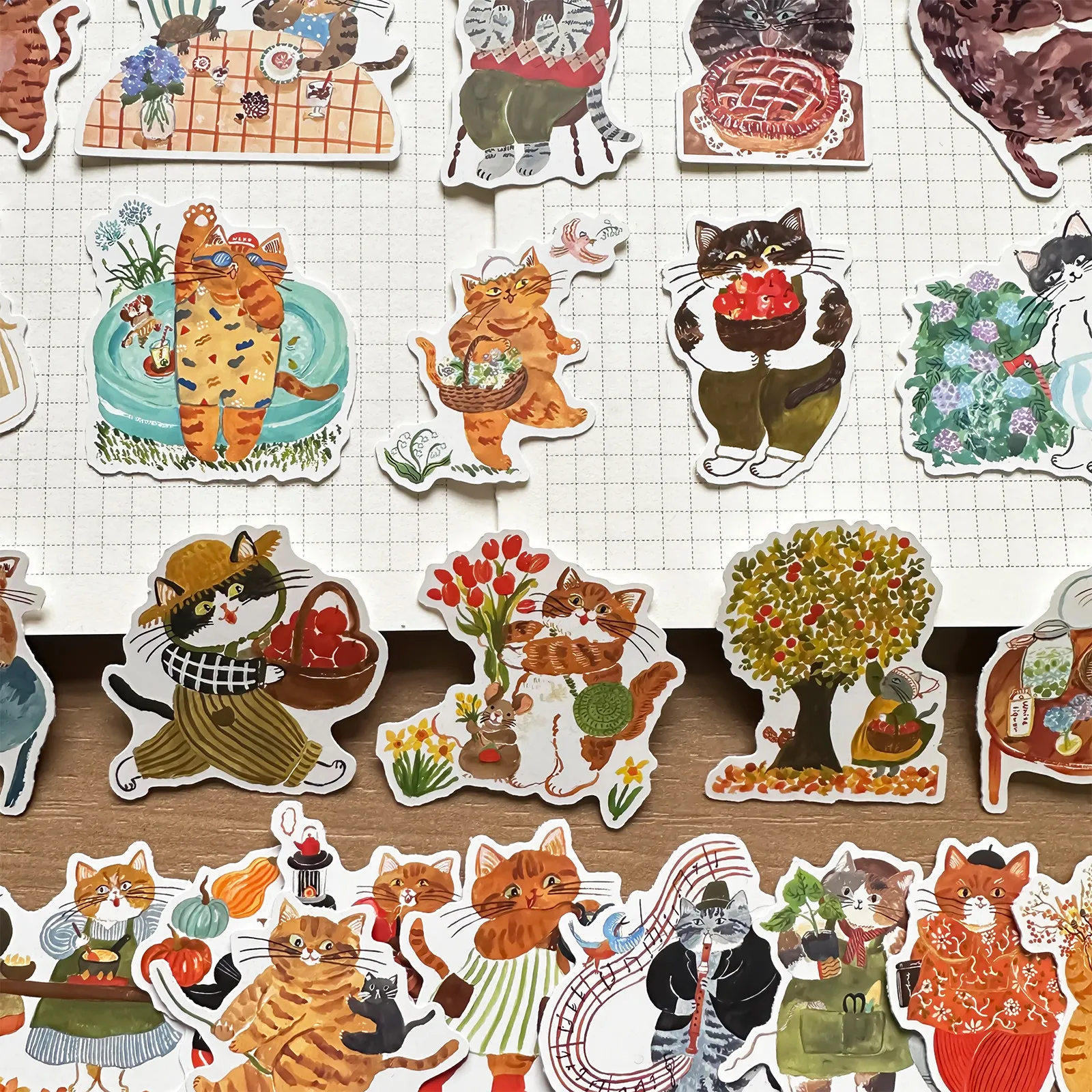 Pastoral Style Cute Kitten Cartoon Animal Stickers Decorative Decals for Phone Case Guka Card Notebook Journal
Pastoral Style Cute Kitten Cartoon Animal Stickers Decorative Decals for Phone Case Guka Card Notebook Journal