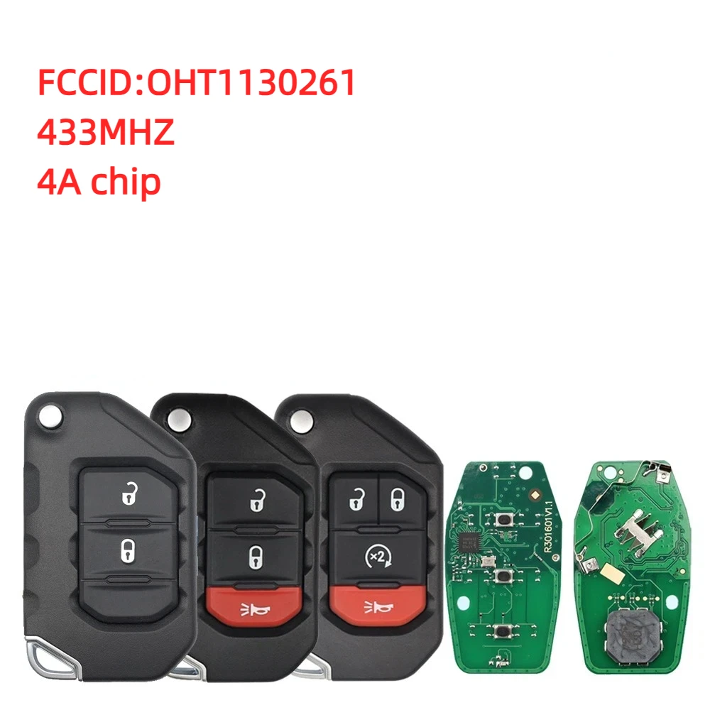 For JEEP Chrysler Wrangler 2018 2019 OHT1130261 68416784AA 433MHZ 4A chip Smart Key
For JEEP Chrysler Wrangler 2018 2019 OHT1130261 68416784AA 433MHZ 4A chip Smart Key