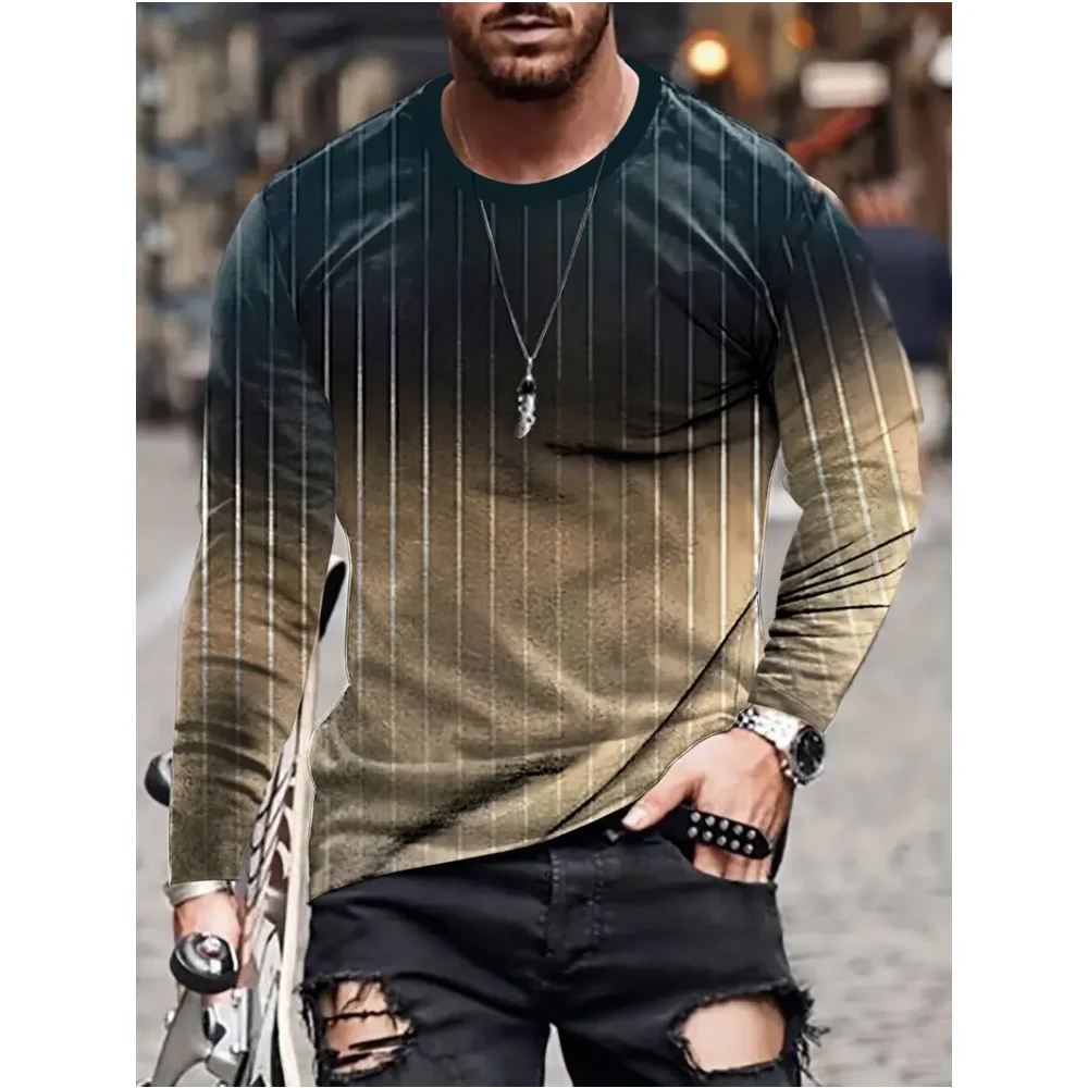New 3d Stripe Pattern T-Shirt Fashion Long Sleeve Casual Clothing Winter Warm Tops Loose Oversized Stretch T Shirt Blouse 2024
New 3d Stripe Pattern T-Shirt Fashion Long Sleeve Casual Clothing Winter Warm Tops Loose Oversized Stretch T Shirt Blouse 2024