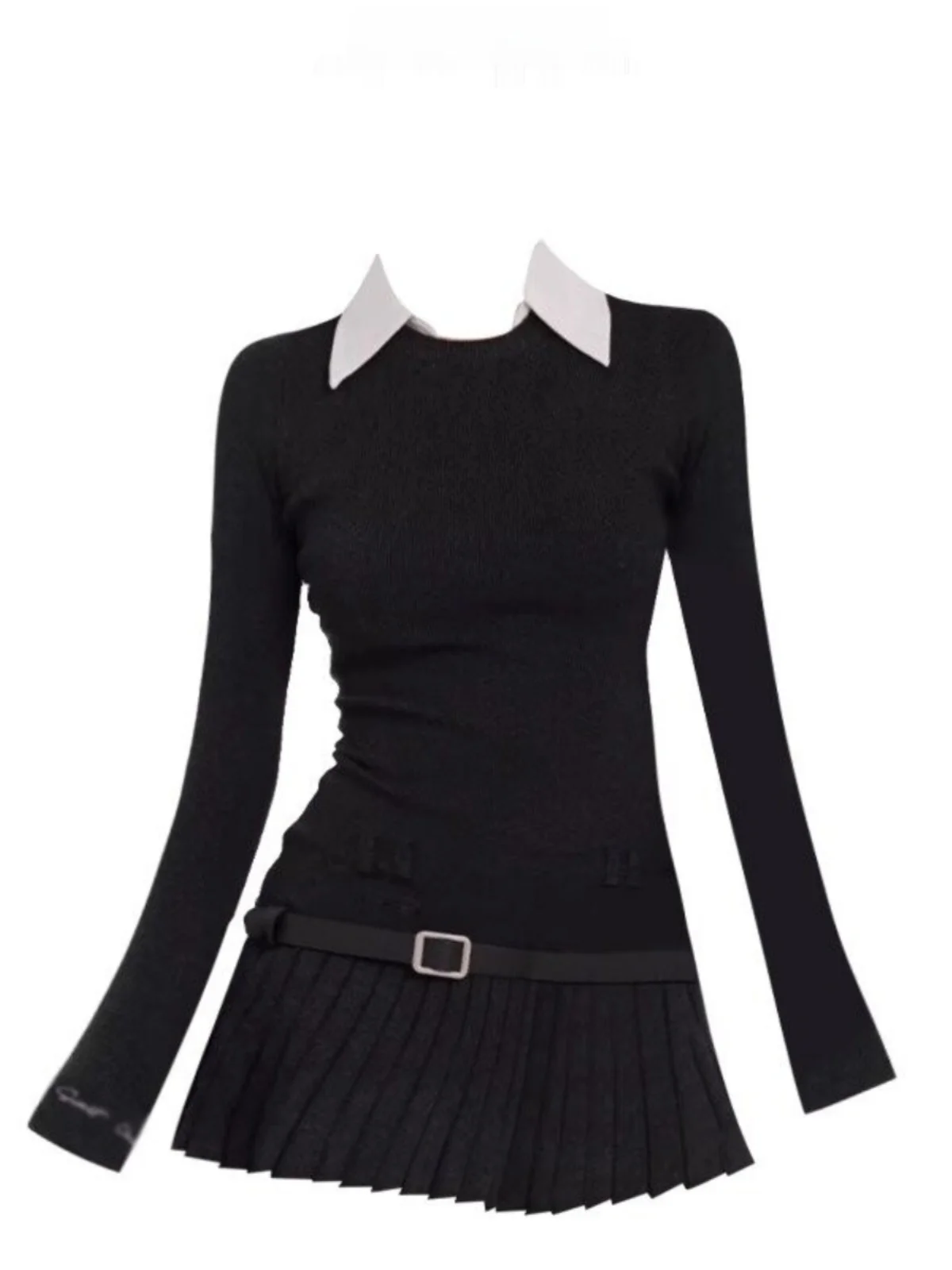Платье Slim Fit с воротником-рубашкой и юбкой с поясом, плиссированная юбка в студенческом стиле, имитация двух частей, с длинными рукавами, в милом стиле.
Платье Slim Fit с воротником-рубашкой и юбкой с поясом, плиссированная юбка в студенческом стиле, имитация двух частей, с длинными рукавами, в милом стиле.