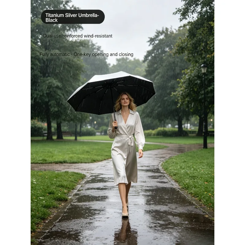 Automatic Titanium Silver Sun Umbrella UV Protection Dual Use Rain And Sun Umbrella
Automatic Titanium Silver Sun Umbrella UV Protection Dual Use Rain And Sun Umbrella