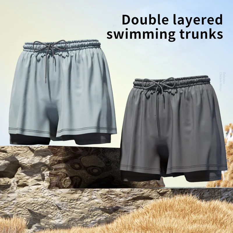 Men's Swim Shorts Breathable Loose Quick Drying Beach Pants Trunks Fake Two-Piece Set Rope can be Elastic
Men's Swim Shorts Breathable Loose Quick Drying Beach Pants Trunks Fake Two-Piece Set Rope can be Elastic