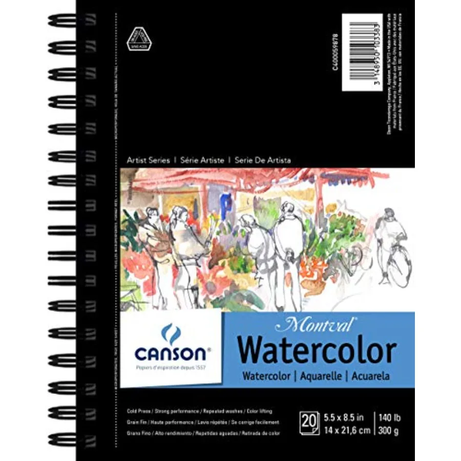 Artist Series Montval Watercolor Paper Pad, 5.5x8.5 inch, Side Wire, 20 Sheets, 140lb/300g
Artist Series Montval Watercolor Paper Pad, 5.5x8.5 inch, Side Wire, 20 Sheets, 140lb/300g
