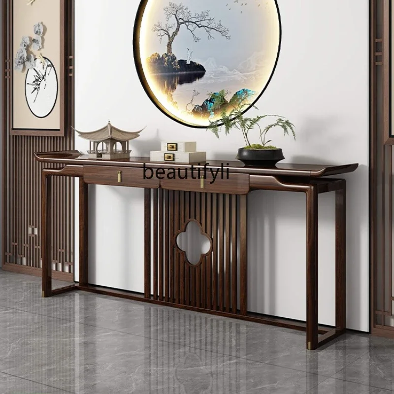 New Chinese-style entrance table Ebony wood strip case against the wall Living room Light luxury solid wood entrance cabinet R
New Chinese-style entrance table Ebony wood strip case against the wall Living room Light luxury solid wood entrance cabinet R