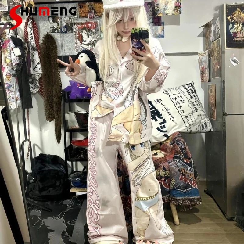 Y2K Subculture Japanese Style Sleep Set Women's High Street Anime Cartoon Pajamas Female Autumn Wearable Homewear Suits
Y2K Subculture Japanese Style Sleep Set Women's High Street Anime Cartoon Pajamas Female Autumn Wearable Homewear Suits