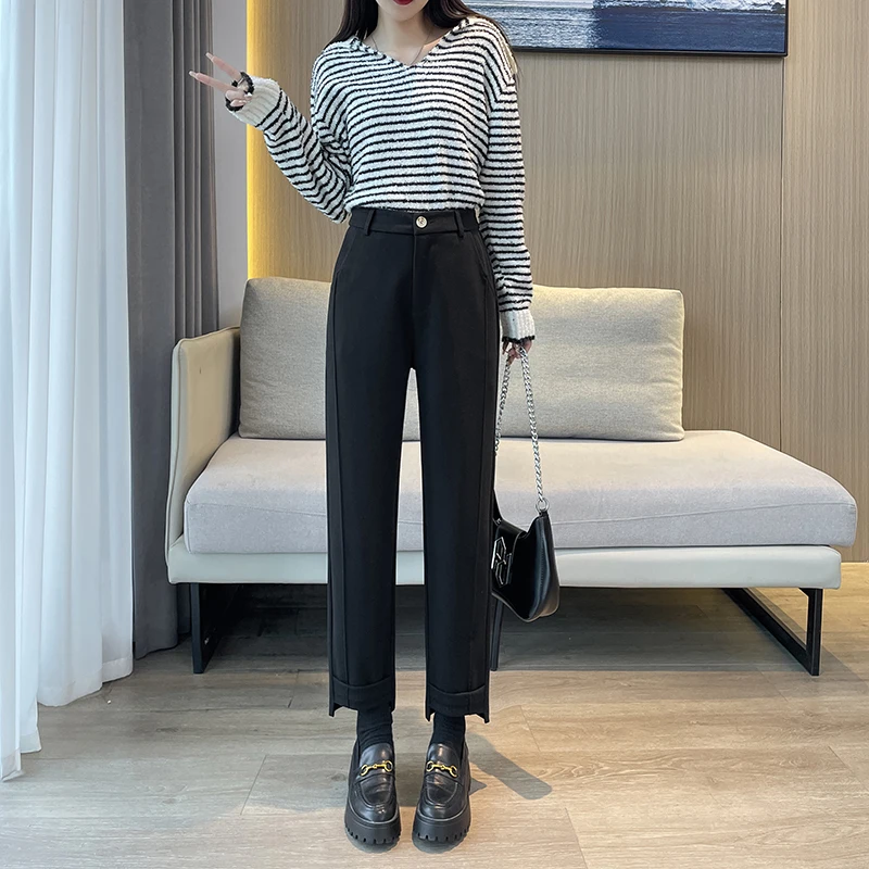 Women's Autumn Winter Wool&blend Ankle Length Harem Suit Pants Lady Elegant High Waist Slim Long Pants
Women's Autumn Winter Wool&blend Ankle Length Harem Suit Pants Lady Elegant High Waist Slim Long Pants
