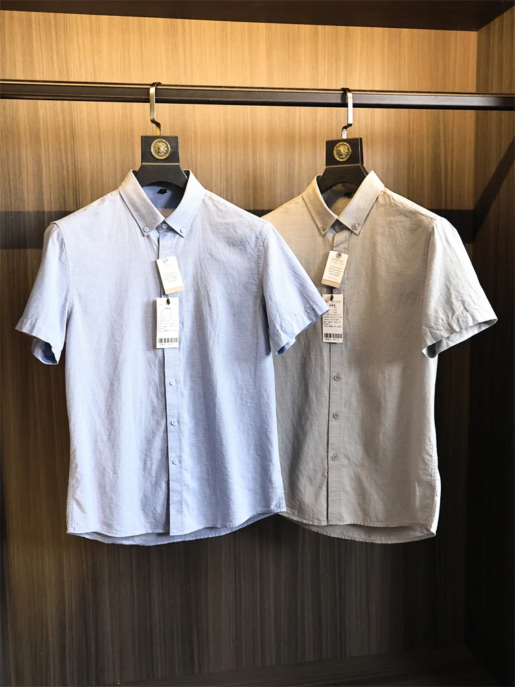 Cotton Lyocell Linen Blend Short Sleeve Shirt Men's Lightweight Business Casual Breathable Stand Collar Summer 2025
Cotton Lyocell Linen Blend Short Sleeve Shirt Men's Lightweight Business Casual Breathable Stand Collar Summer 2025