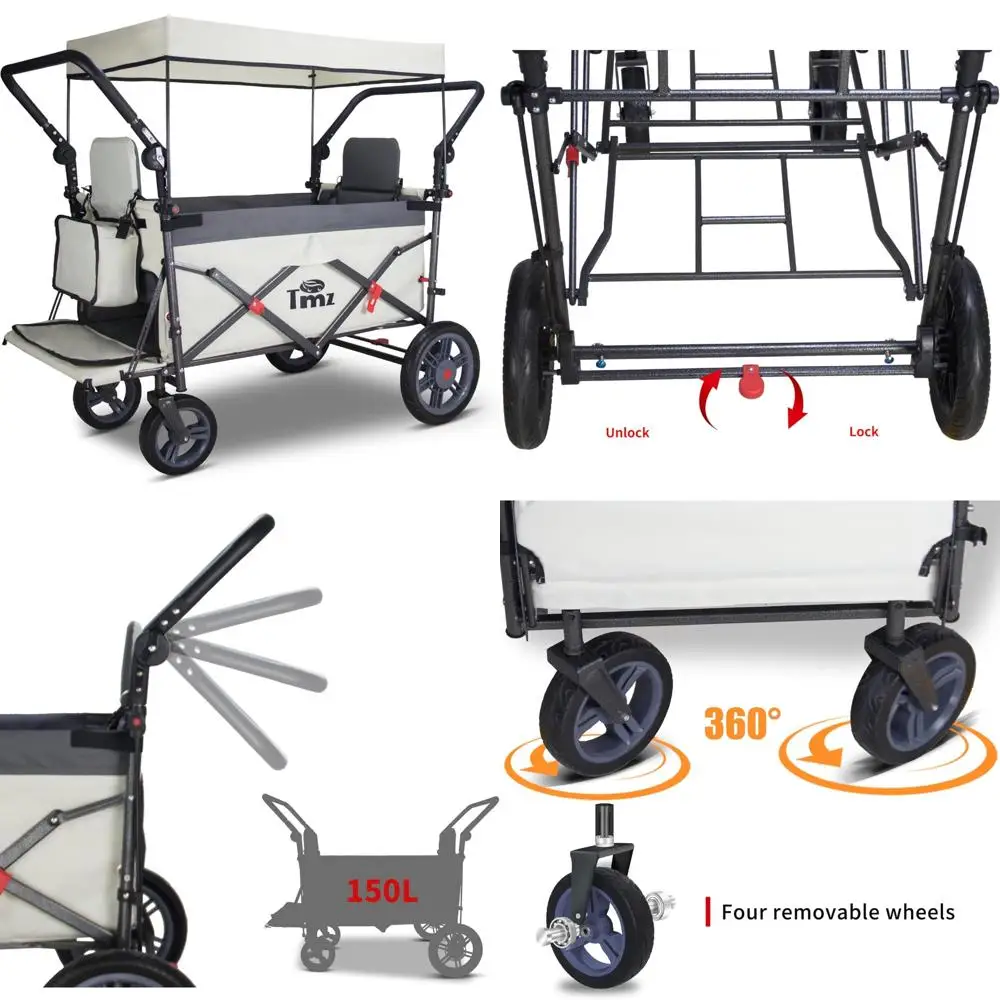 Collapsible Multi-Functional Folding Wagon with Adjustable Handle and Canopy, Ideal for Outdoor Activities and Storage Expansion
Collapsible Multi-Functional Folding Wagon with Adjustable Handle and Canopy, Ideal for Outdoor Activities and Storage Expansion