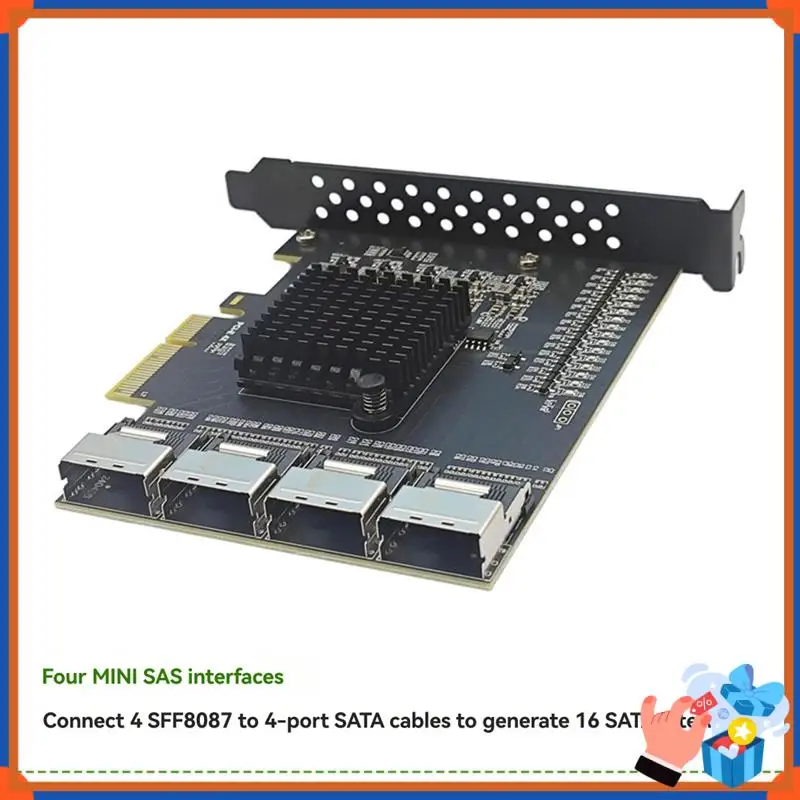 Компактный адаптер SATA Pcie, 4 порта SFF-8087 к 16-портовой плату расширения SATA3.0, контроллер SATA3.0 для Win10/11/2003/Linux
Компактный адаптер SATA Pcie, 4 порта SFF-8087 к 16-портовой плату расширения SATA3.0, контроллер SATA3.0 для Win10/11/2003/Linux