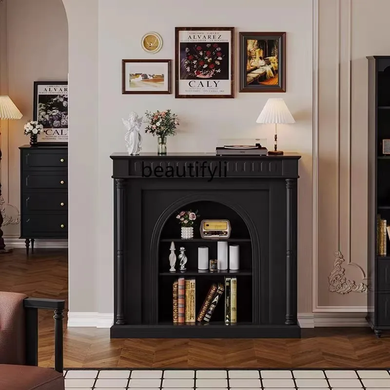 American French European solid wood with lamp cream wind simulation fireplace wall porch cabinet living room decoration cabinet
American French European solid wood with lamp cream wind simulation fireplace wall porch cabinet living room decoration cabinet