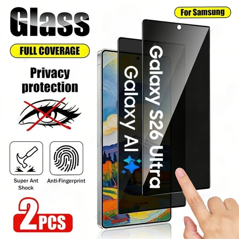 2Pcs Anti Spy Full Screen Protector for Samsung Galaxy S26 S25 S24 Ultra S23 S22 S21 Plus S25 S24 FE Anti-Scratch Tempered Glass
2Pcs Anti Spy Full Screen Protector for Samsung Galaxy S26 S25 S24 Ultra S23 S22 S21 Plus S25 S24 FE Anti-Scratch Tempered Glass