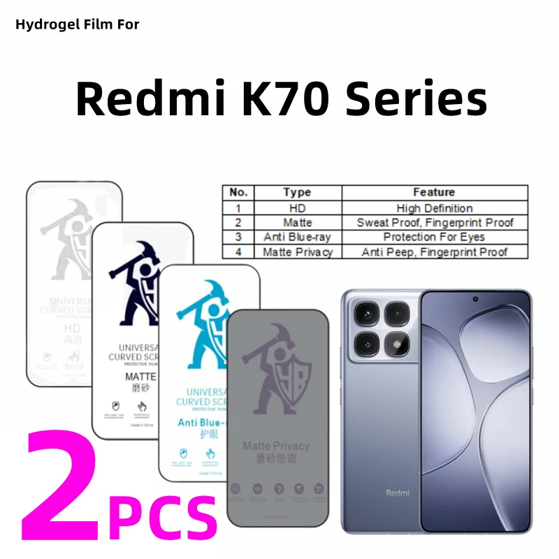 2 шт. HD гидрогелевая пленка для Redmi K70, ультраматовая защитная пленка для экрана Redmi K70/K70e/K70pro, защита глаз, антишпионская матовая защита
2 шт. HD гидрогелевая пленка для Redmi K70, ультраматовая защитная пленка для экрана Redmi K70/K70e/K70pro, защита глаз, антишпионская матовая защита