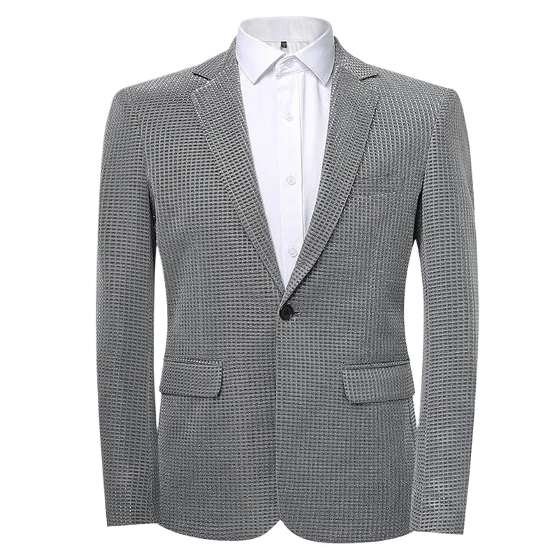 Роскошный серебряный пиджак Masculino Luxo, облегающие костюмы для мужчин, свадебное платье жениха, красивая винтажная одежда Chaquetas Hombre Fiesta 
Роскошный серебряный пиджак Masculino Luxo, облегающие костюмы для мужчин, свадебное платье жениха, красивая винтажная одежда Chaquetas Hombre Fiesta