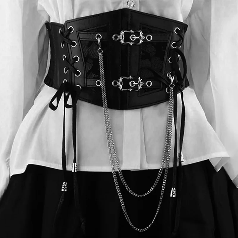 1 Piece of Punk Gothic Steam Lace Tassel Tied Waistband, Waist Cinch, Metal Accessory Chain, Sexy Waist Belt for External Wear
1 Piece of Punk Gothic Steam Lace Tassel Tied Waistband, Waist Cinch, Metal Accessory Chain, Sexy Waist Belt for External Wear