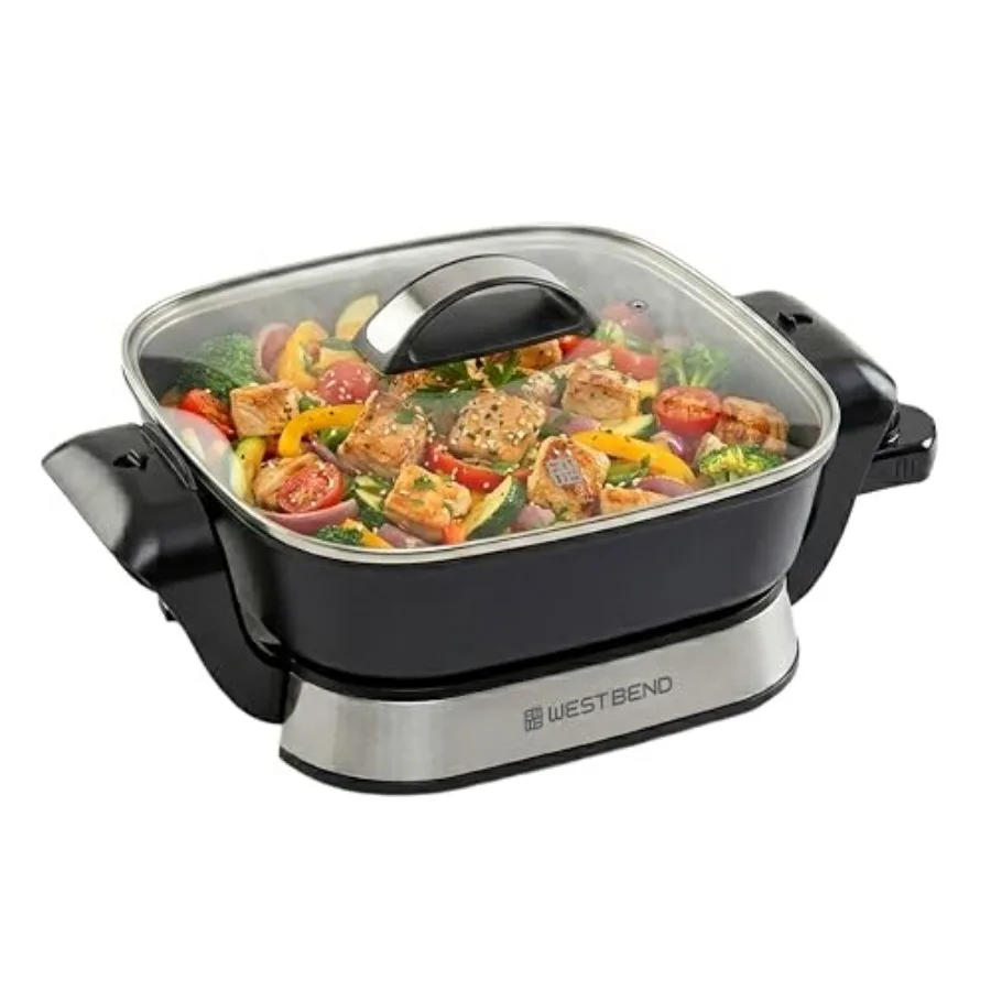 11"x11" Electric Skillet with Diamond Shield Ceramic Nonstick Removable Foldable Base Tempered Glass Lid with Vent Adjustable T
11"x11" Electric Skillet with Diamond Shield Ceramic Nonstick Removable Foldable Base Tempered Glass Lid with Vent Adjustable T