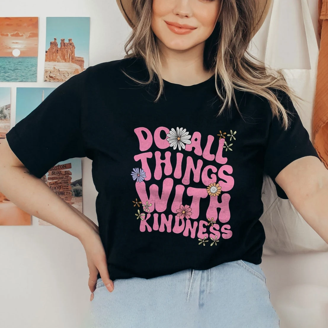 Do All Things With Kindness Women's Short-Sleeved T-Shirt, Flowers Floral Top Women, Teacher's Gift Fine Fabric Casual Shirt
Do All Things With Kindness Women's Short-Sleeved T-Shirt, Flowers Floral Top Women, Teacher's Gift Fine Fabric Casual Shirt
