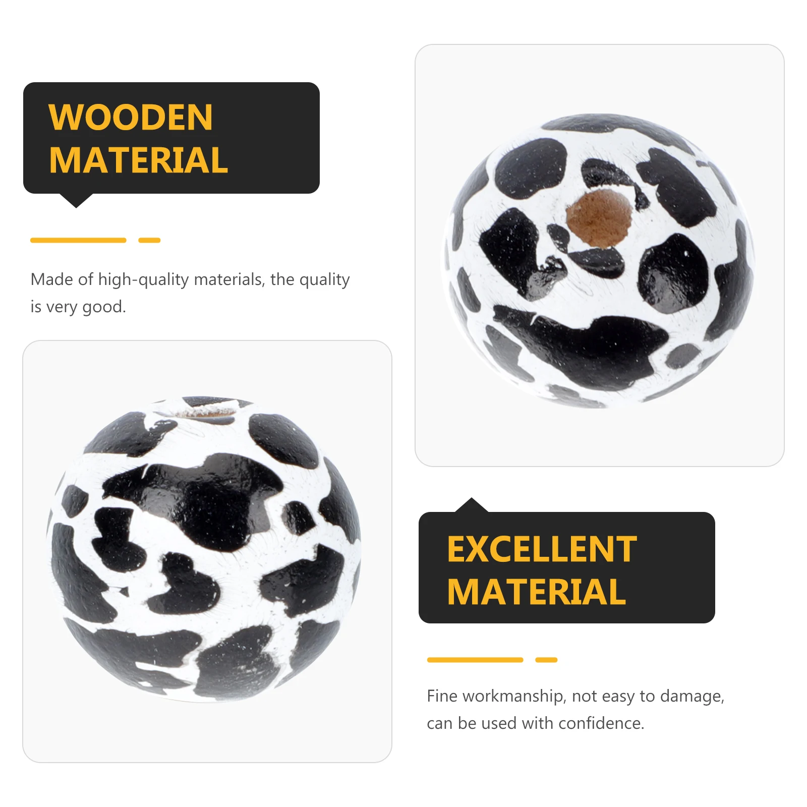 100 Pcs Beads Cow Pattern Round Jewelry Accessories for Crafting Wood Pendants Spacer Crafts Black Focal Child
100 Pcs Beads Cow Pattern Round Jewelry Accessories for Crafting Wood Pendants Spacer Crafts Black Focal Child