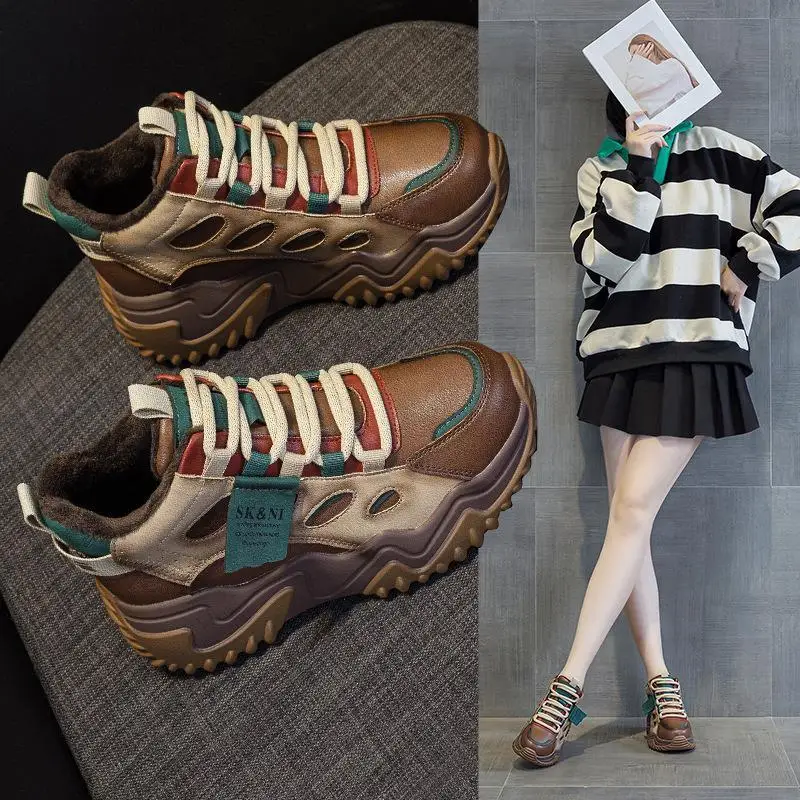 High-Top Real Leather Dad Shoes Thick Heel Casual Cross Strap Fashion Student Cotton Shoes Women Comfortable round Toe Mules
High-Top Real Leather Dad Shoes Thick Heel Casual Cross Strap Fashion Student Cotton Shoes Women Comfortable round Toe Mules