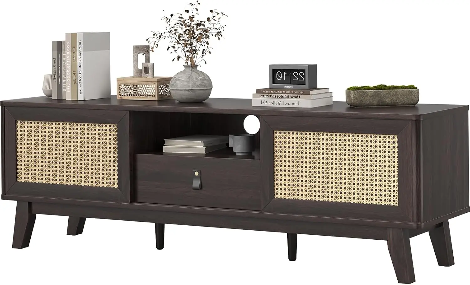 TV Stand for TVs up to 72 Entertainment Center with Storage Cabinet and Rattan Doors Mid Modern Century Console Table
TV Stand for TVs up to 72 Entertainment Center with Storage Cabinet and Rattan Doors Mid Modern Century Console Table
