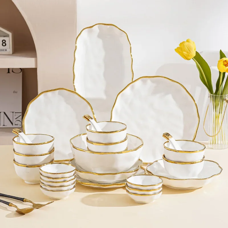 Nordic Bowl Plates Noodle Bowl Steak Plate Light Luxury Household Ceramic Tableware Simple Modern Plate and Plate Combination
Nordic Bowl Plates Noodle Bowl Steak Plate Light Luxury Household Ceramic Tableware Simple Modern Plate and Plate Combination