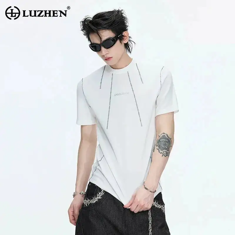LUZHEN 2026 Summer Stripe Embroidery Short Sleeve T-shirts Men's Handsome Slim High Quality Casual Round Neck Male Tops JY6580
LUZHEN 2026 Summer Stripe Embroidery Short Sleeve T-shirts Men's Handsome Slim High Quality Casual Round Neck Male Tops JY6580