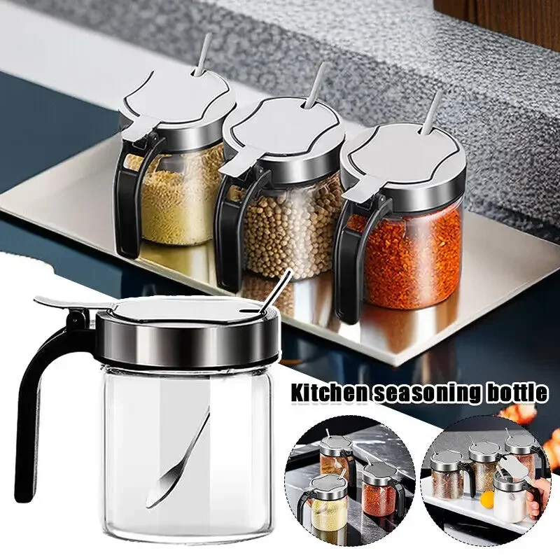 300ml Spices Glass Seasoning Jar with Spoon Sugar Salt Shaker Pepper Seasoning Container Kitchen Supplies Storage Spice Boxes
300ml Spices Glass Seasoning Jar with Spoon Sugar Salt Shaker Pepper Seasoning Container Kitchen Supplies Storage Spice Boxes