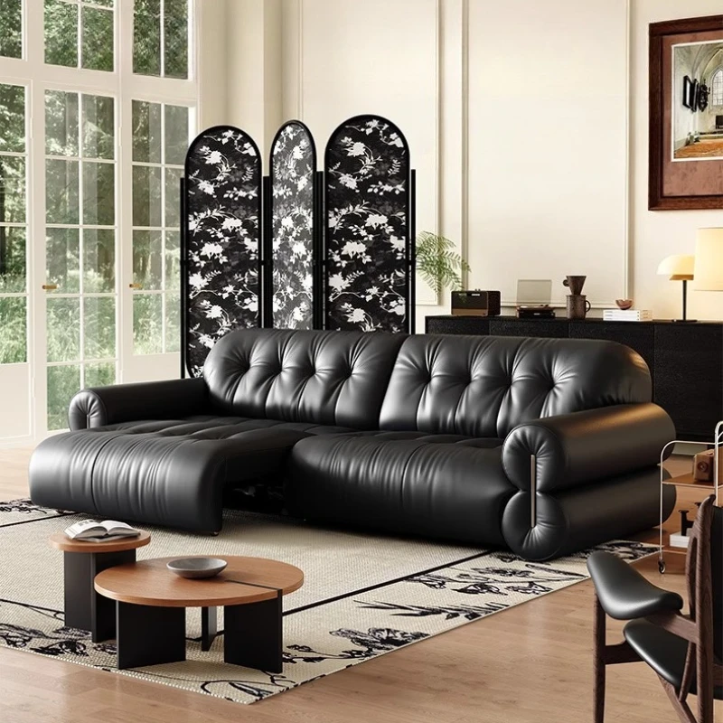 French Designer Sofas Electric Leather Retro Style Luxury Gaming Sofas Living Room Aesthetics Sillon Cama Entrance Furniture
French Designer Sofas Electric Leather Retro Style Luxury Gaming Sofas Living Room Aesthetics Sillon Cama Entrance Furniture