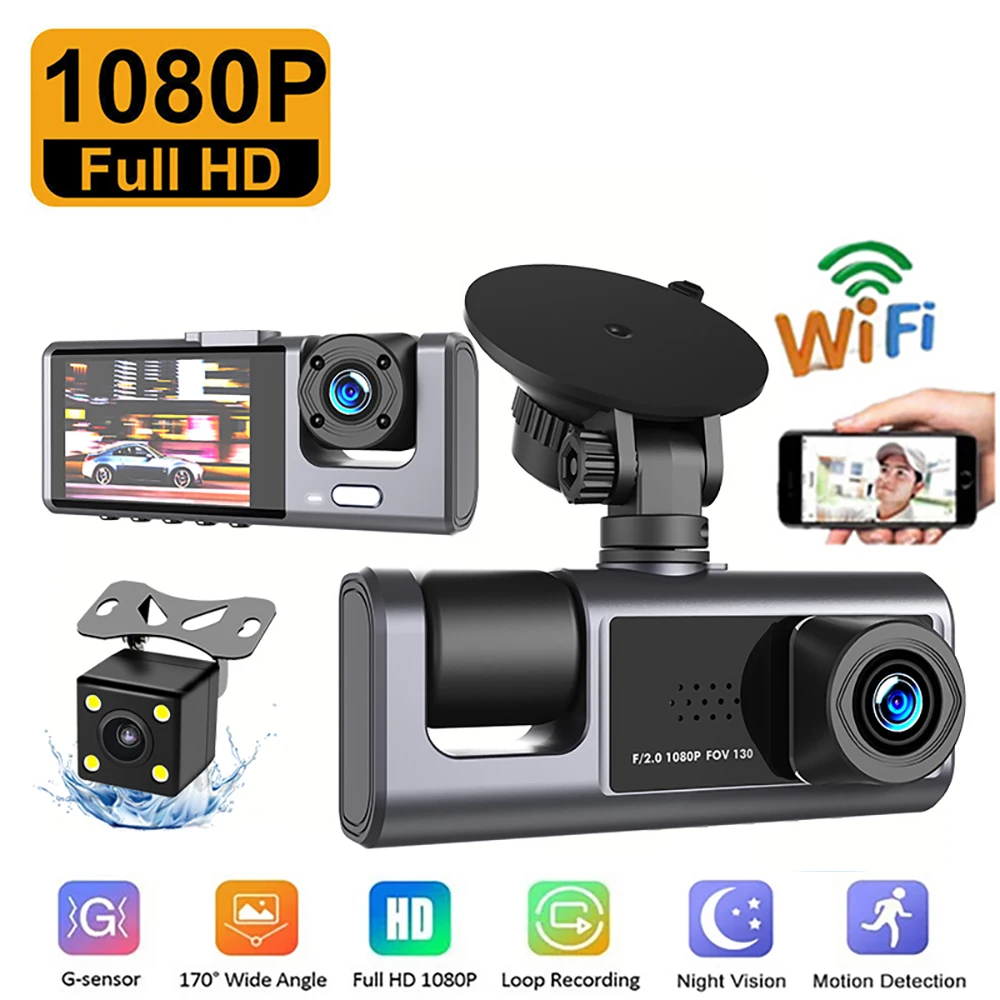 Car DVR WiFi Full HD 1080P Dash Cam Rear View Car Camera Drive Video Recorder Night Vision Dashcam Parking Monitor Black Box
Car DVR WiFi Full HD 1080P Dash Cam Rear View Car Camera Drive Video Recorder Night Vision Dashcam Parking Monitor Black Box