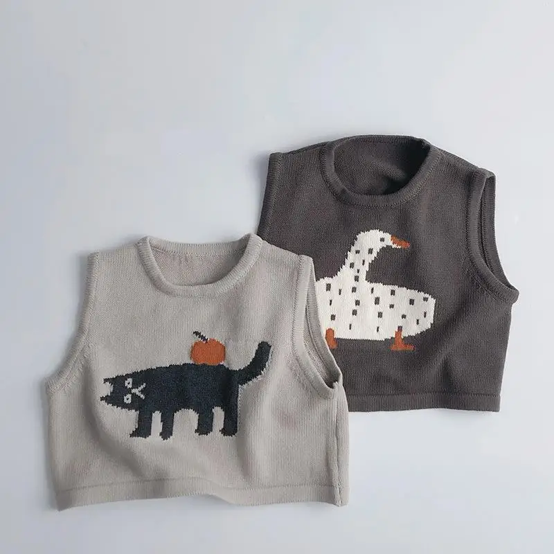2025 Spring New Children Sleeveless Knitted Vest Cotton Boys Girls Animal Pattern Vest Jacket Kids Toddler Casual Sweater Coat
2025 Spring New Children Sleeveless Knitted Vest Cotton Boys Girls Animal Pattern Vest Jacket Kids Toddler Casual Sweater Coat