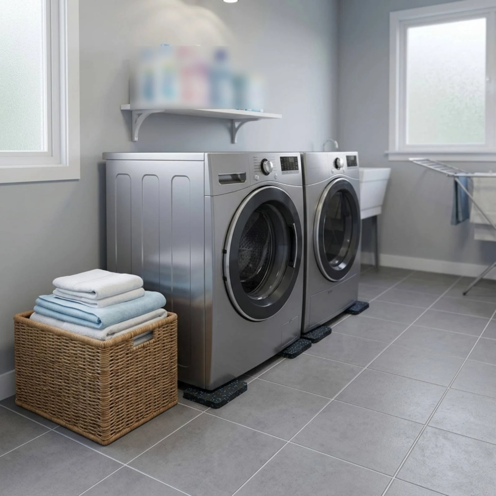 Anti-Vibration Mat Blue Speckles Noise-Reducing Mat Washer Dryer Isolator Pad Rounded Corners Home Accessory Easy to Clean
Anti-Vibration Mat Blue Speckles Noise-Reducing Mat Washer Dryer Isolator Pad Rounded Corners Home Accessory Easy to Clean