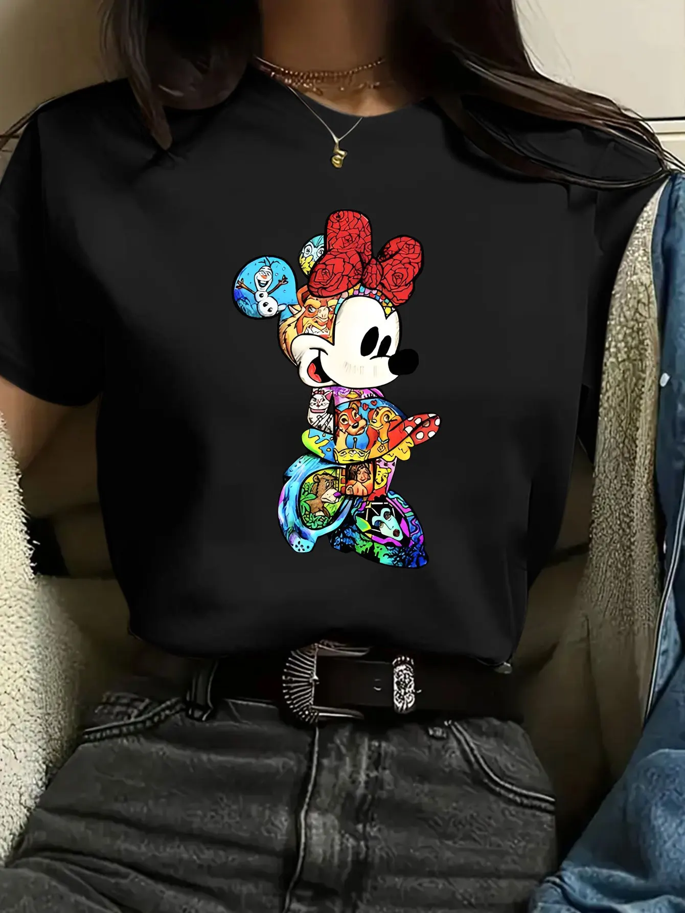 Minnie Mouse Printing Women's T-Shirt Short Sleeve Cotton Tees Cartoon Minnie Y2k Tops Women Disney T-shirt Brand Summer Clothes
Minnie Mouse Printing Women's T-Shirt Short Sleeve Cotton Tees Cartoon Minnie Y2k Tops Women Disney T-shirt Brand Summer Clothes