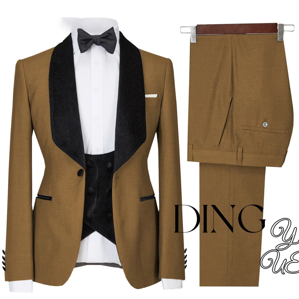 Men’s 3 Piece Suits Groom Slim Fit Wedding Prom Tuxedo Business Formal Suit Male (Blazer+vest+Pants) trajes para hombre
Men’s 3 Piece Suits Groom Slim Fit Wedding Prom Tuxedo Business Formal Suit Male (Blazer+vest+Pants) trajes para hombre
