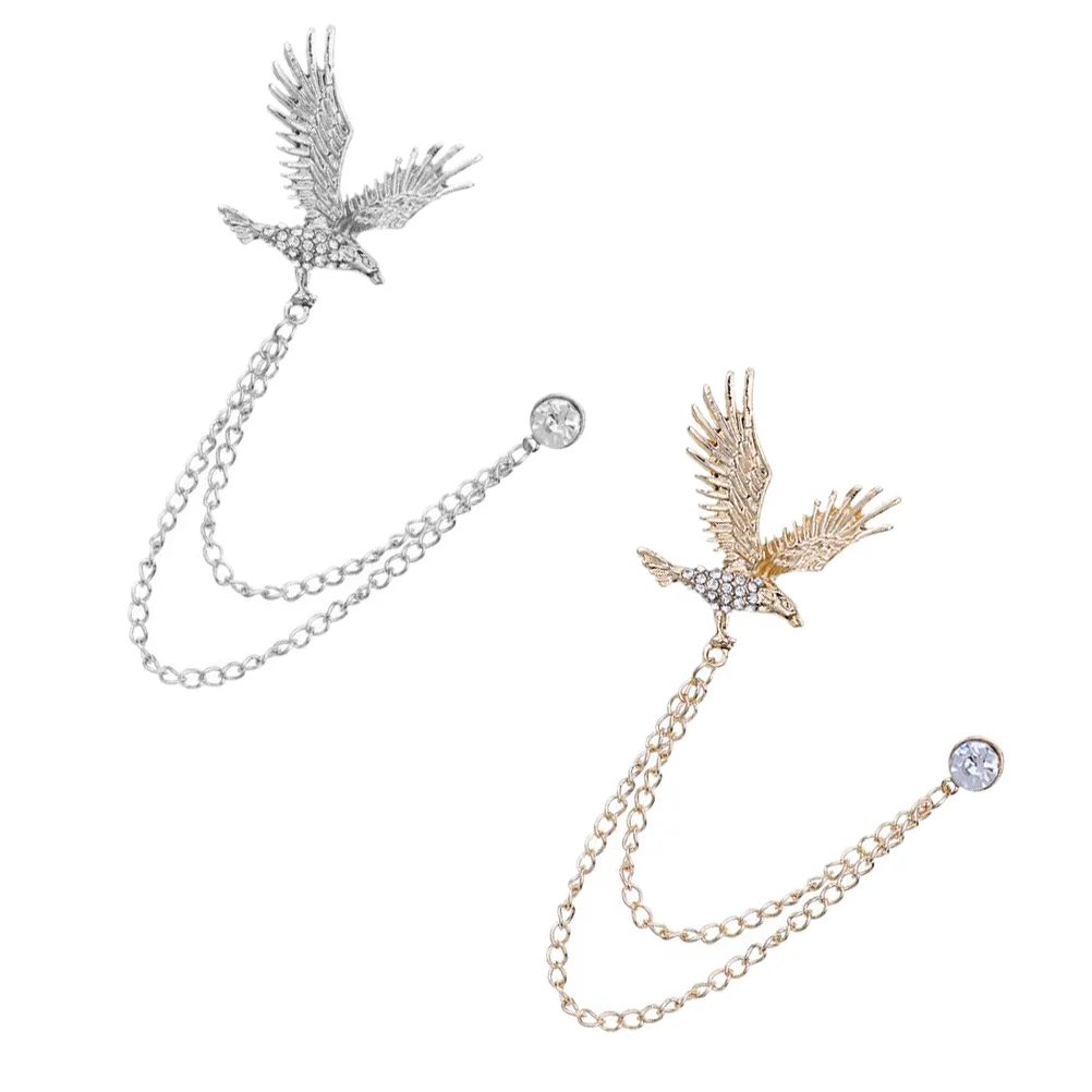 2Pcs Eagle Tassel Brooch Collar Shirt Badge Breastpin Men Clothes Accessories Reusable Lightweight Lapel Pin
2Pcs Eagle Tassel Brooch Collar Shirt Badge Breastpin Men Clothes Accessories Reusable Lightweight Lapel Pin