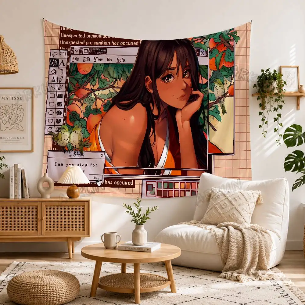 Cool Hot Retro 90s Vaporwave Girl Tapestry, Peach Tree Old PC Aesthetic, Nostalgic Wall Hanging for Bedroom Dorm Home Decoration
Cool Hot Retro 90s Vaporwave Girl Tapestry, Peach Tree Old PC Aesthetic, Nostalgic Wall Hanging for Bedroom Dorm Home Decoration