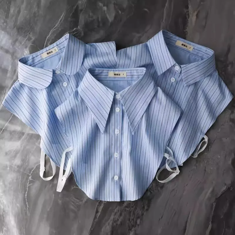 Элегантная осенняя женская рубашка с искусственным воротником, женская полосатая рубашка с накладным воротником, съемные воротники, женская съемная рубашка Nep Kraagie
Элегантная осенняя женская рубашка с искусственным воротником, женская полосатая рубашка с накладным воротником, съемные воротники, женская съемная рубашка Nep Kraagie