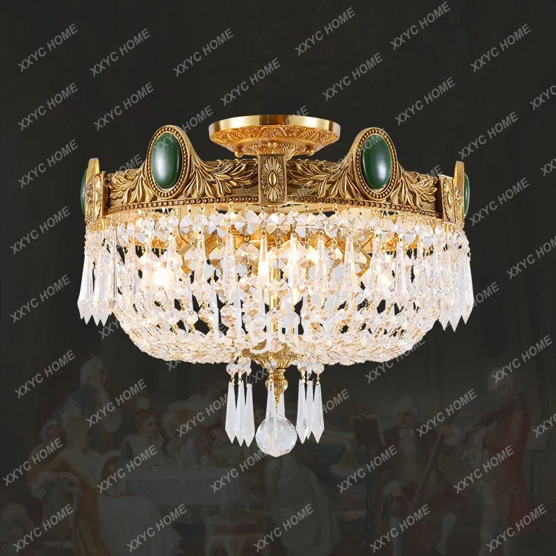 French Style Copper Crystal Ceiling Lamp Bedroom Entryway Aisle Corridor European Luxury Round Brass Led Ceiling Lights
French Style Copper Crystal Ceiling Lamp Bedroom Entryway Aisle Corridor European Luxury Round Brass Led Ceiling Lights