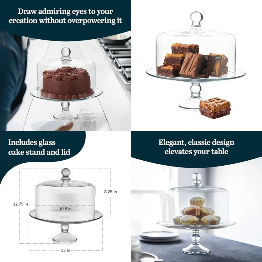 Cake Stand with Dome Lid, Elegant Curved Footed, Covered Cake Stand, Versatile Serving Dish for Variety of Desserts and More
Cake Stand with Dome Lid, Elegant Curved Footed, Covered Cake Stand, Versatile Serving Dish for Variety of Desserts and More