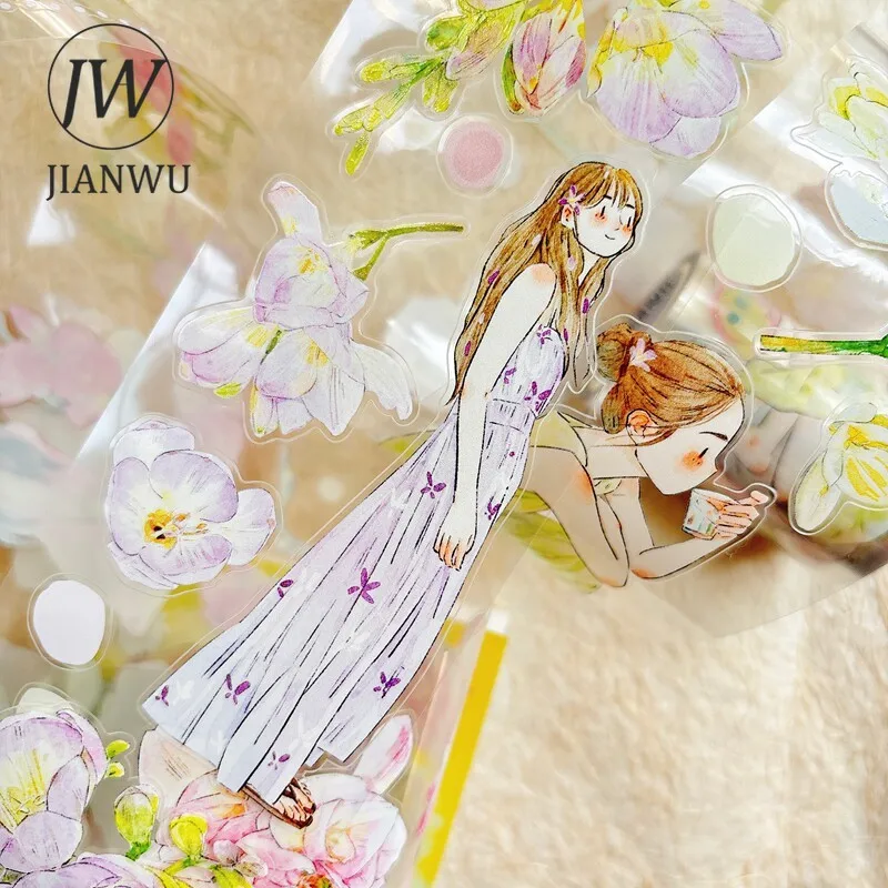 JIANWU Cute Girl Flower Character Landscape Material Collage Scrapbooking PET Tape Creative DIY Journal Stationery
JIANWU Cute Girl Flower Character Landscape Material Collage Scrapbooking PET Tape Creative DIY Journal Stationery
