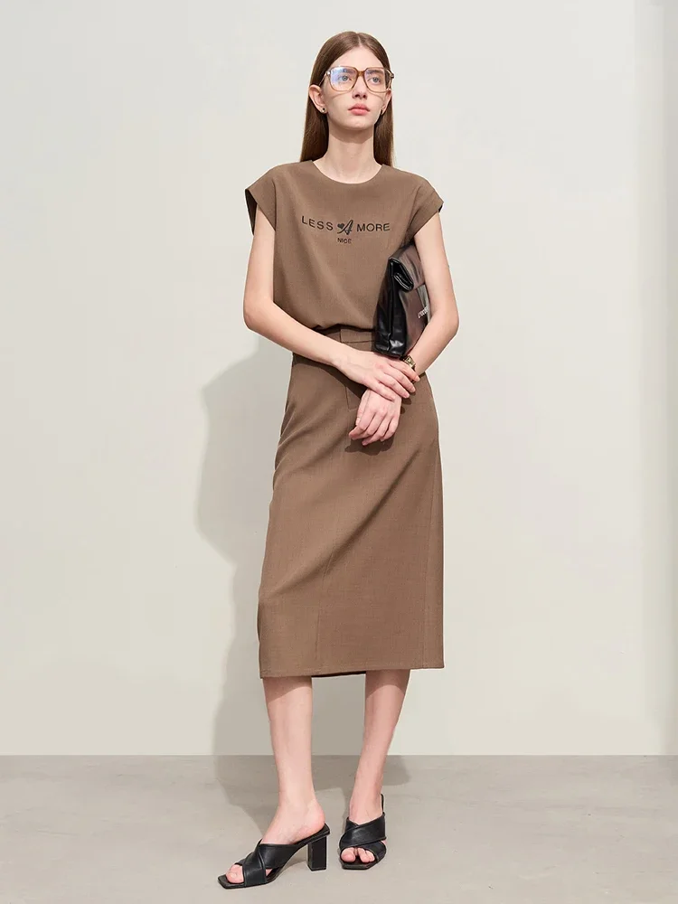 Женская юбка в стиле минимализм AMII, новинка лета 2023, одежда с круглым вырезом и вышивкой букв, элегантная женская одежда с короткими рукавами 12422119
Женская юбка в стиле минимализм AMII, новинка лета 2023, одежда с круглым вырезом и вышивкой букв, элегантная женская одежда с короткими рукавами 12422119